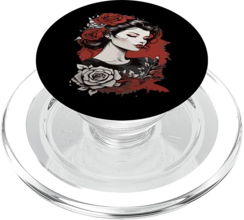 Chicano Chicana La Raza Barrio Tattoo Art Tod PopSockets PopGrip für MagSafe von Mexico Muralismo Chicano Power Fiesta Flowers