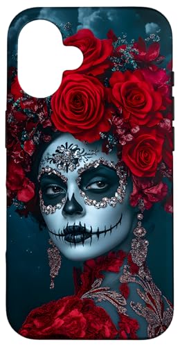 Hülle für iPhone 16 La Catrina, Dia De Los Muertos | Mexikanische Blumen von Mexico Themed Graphics & Motifs with Flowers