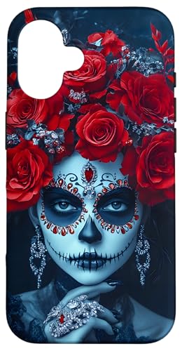 Hülle für iPhone 16 La Catrina, Dia De Los Muertos | Rosen, Mexikanisch von Mexico Themed Graphics & Motifs with Flowers