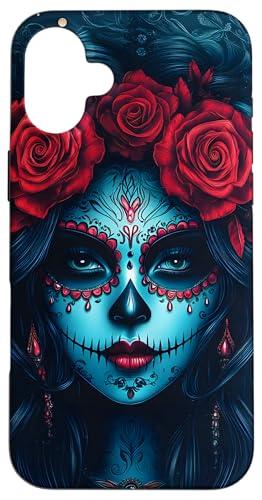 Hülle für iPhone 16 Plus La Catrina, Dia De Los Muertos | Mexikanisch von Mexico Themed Graphics & Motifs with Flowers