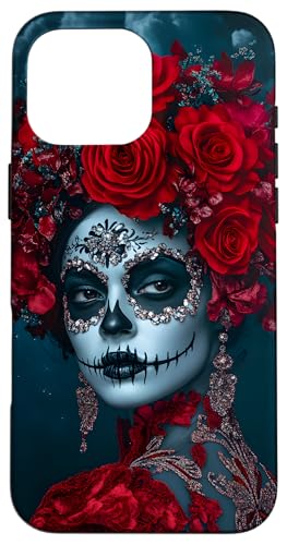 Hülle für iPhone 16 Pro Max La Catrina, Dia De Los Muertos | Mexikanische Blumen von Mexico Themed Graphics & Motifs with Flowers