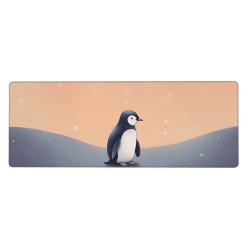 Großes Mauspad, 800 x 300 x 3 mm, Gaming-Mauspad, Pinguin-Druck unter Sternenhimmel, Büro-Schreibtischmatte, verbesserte Präzision und Geschwindigkeit von Mexpekil