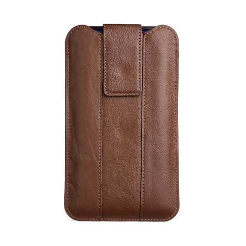 Mfzifya Echtes Leder Handy-Gürteltasche mit Gürtelschnalle Vertikale Gürteltasche Geeignet für: Galaxy A54/A55/A56/A57, iPhone 14/15/16/17 Pro Max etc (Braun ML09516 6,9") von Mfzifya