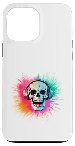 Skull with headphones and Colorexplosion Hülle für iPhone 13 Pro Max von MiKa Design