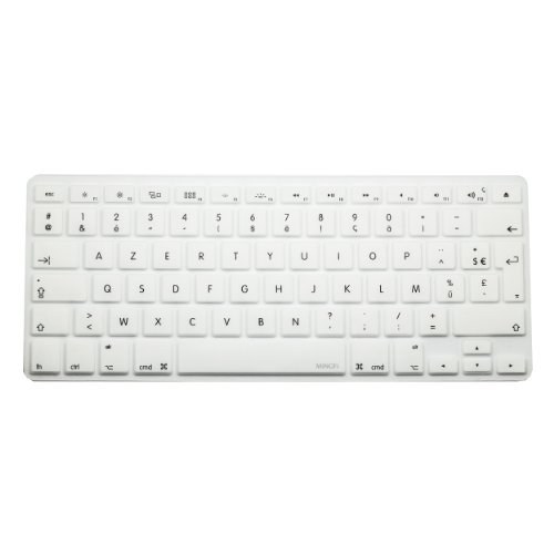 MiNGFi Französisch AZERTY Silikon Tastatur Schutz Abdeckung für MacBook Pro/Air (2008-2015) Modell A1278 A1286 A1369 A1398 A1425 A1466 A1502 EU/ISO Tastaturlayout - Weiß von MiNGFi