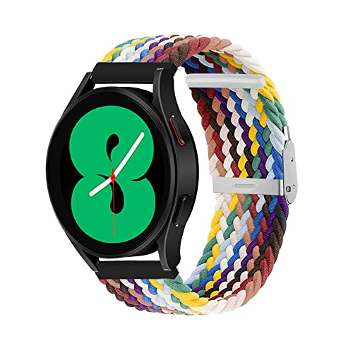 MiRowy 20mm Armband Kompatibel mit Samsung Galaxy Watch 5 /Watch 5 Pro 45mm/Watch 4/4 Classic/Active 2, Nylon Ersatzband für Samsung Galaxy Watch 3 41mm/Watch 42mm/Gear S2 Classic-Regenbogen von MiRowy