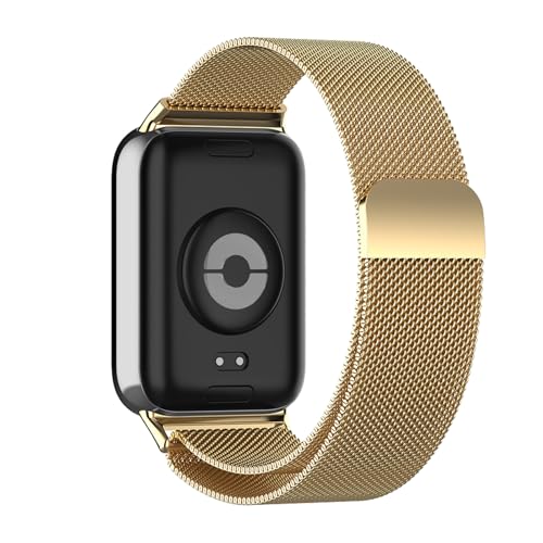 MiRowy Metall Armbänder für Xiaomi Samrt Band 9 Pro(Xiaomi Mi Band 9 Pro) Ersatzarmbänder, Magnetisch Edelstahl Uhrenarmband für Xiaomi Band 9 Pro/Xiaomi Band 8 Pro - Gold von MiRowy