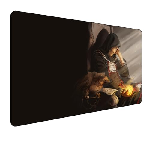 Assassin's Creed Gaming Mauspad,Groß Mousepad XXL 900 x 400 mm,rutschfeste Gummiunterseite genähte Kanten,für PC, Laptop,Großer Erweiterter Schreibtisch Schutz Für Home Office. von Miaosheng