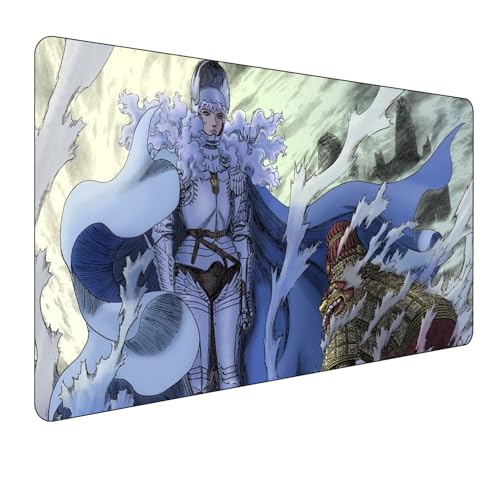 Berserk Griffith Guts Anime Mauspad,Gaming Mauspad,Groß Mousepad XXL 900 x 400 mm,rutschfeste Gummiunterseite genähte Kanten,für PC, Laptop,Großer Erweiterter Schreibtisch Schutz Für Home Office. von Miaosheng