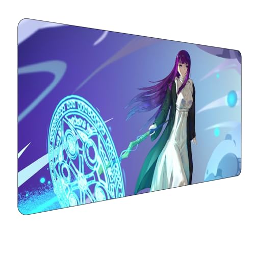 Frieren Beyond Gaming Mauspad,Anime Mauspad,Groß Mousepad XXL 900 x 400 mm,rutschfeste Gummiunterseite genähte Kanten,für PC, Laptop,Großer Erweiterter Schreibtisch Schutz Für Home Office. von Miaosheng