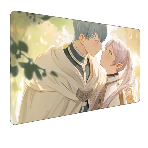 Frieren Beyond Gaming Mauspad,Anime Mauspad,Groß Mousepad XXL 900 x 400 mm,rutschfeste Gummiunterseite genähte Kanten,für PC, Laptop,Großer Erweiterter Schreibtisch Schutz Für Home Office. von Miaosheng