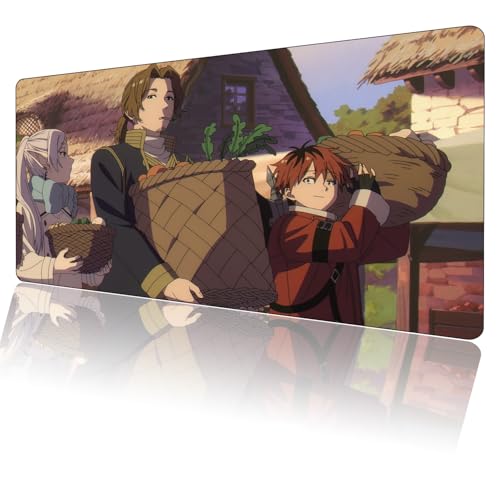 Frieren Gaming Mauspad,Anime Mauspad,Groß Mousepad XXL 900 x 400 mm,rutschfeste Gummiunterseite genähte Kanten,für PC, Laptop,Großer Erweiterter Schreibtisch Schutz Für Home Office. von Miaosheng