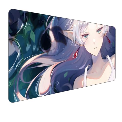 Frieren Gaming Mauspad,Anime Mauspad,Groß Mousepad XXL 900 x 400 mm,rutschfeste Gummiunterseite genähte Kanten,für PC, Laptop,Großer Erweiterter Schreibtisch Schutz Für Home Office. von Miaosheng