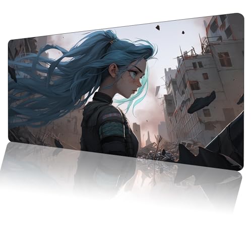 Gaming Mauspad,Anime Mauspad,Groß Mousepad XXL 900 x 400 mm,rutschfeste Gummiunterseite genähte Kanten,für PC, Laptop,Großer Erweiterter Schreibtisch Schutz Für Home Office. von Miaosheng