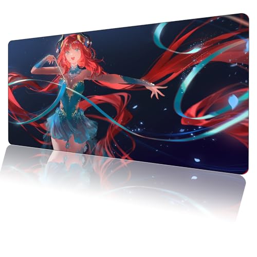 Gaming Mauspad,Genshin Impact Anime Mauspad,Groß Mousepad XXL 900 x 400 mm,rutschfeste Gummiunterseite genähte Kanten,für PC, Laptop,Großer Erweiterter Schreibtisch Schutz Für Home Office. von Miaosheng