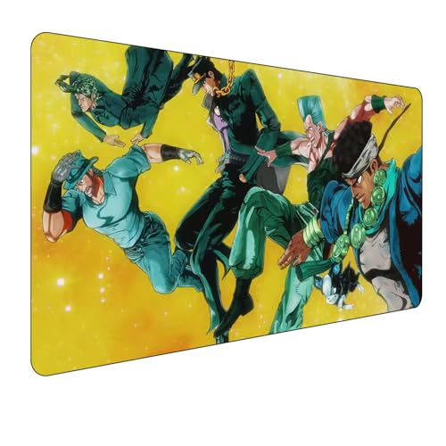 JoJo's Bizarre Adventure Anime Mauspad,Gaming Mauspad,Groß Mousepad XXL 900 x 400 mm,rutschfeste Gummiunterseite genähte Kanten,für PC, Laptop,Großer Erweiterter Schreibtisch Schutz Für Home Office. von Miaosheng