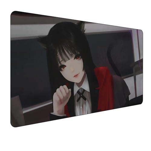 Kakegurui Yumeko Jabami Anime Mauspad,Gaming Mauspad,Groß Mousepad XXL 900 x 400 mm,rutschfeste Gummiunterseite genähte Kanten,für PC, Laptop,Großer Erweiterter Schreibtisch Schutz Für Home Office. von Miaosheng