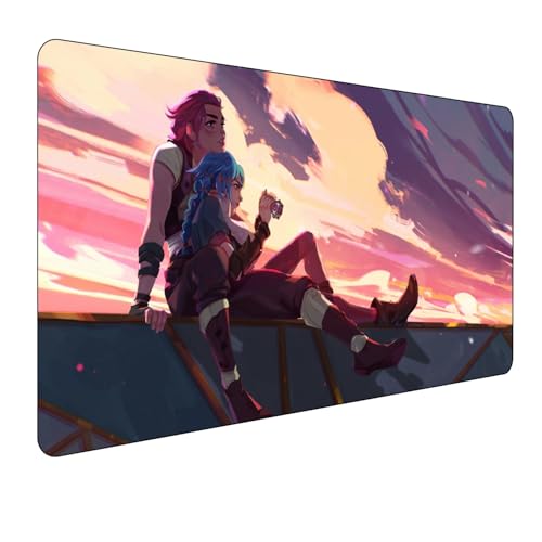 League of Legends Jin Gaming Mauspad,Groß Mousepad XXL 900 x 400 mm,Rutschfeste Gummiunterseite genähte Kanten,für PC, Laptop,Großer Erweiterter Schreibtisch Schutz Für Home Office. von Miaosheng