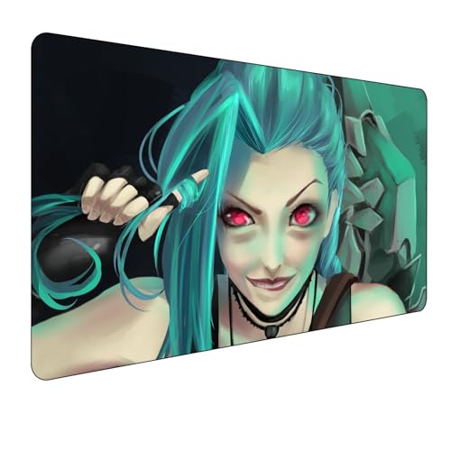 League of Legends Jin Gaming Mauspad,Groß Mousepad XXL 900 x 400 mm,rutschfeste Gummiunterseite genähte Kanten,für PC, Laptop,Großer Erweiterter Schreibtisch Schutz Für Home Office. von Miaosheng