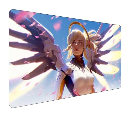 Overwatch Gaming Mauspad,Anime Mauspad,Groß Mousepad XXL 900 x 400 mm,rutschfeste Gummiunterseite genähte Kanten,für PC, Laptop,Großer Erweiterter Schreibtisch Schutz Für Home Office. von Miaosheng