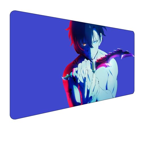 Solo Leveling Anime Mauspad,Gaming Mauspad,Groß Mousepad XXL 900 x 400 mm,rutschfeste Gummiunterseite genähte Kanten,für PC, Laptop,Großer Erweiterter Schreibtisch Schutz Für Home Office. von Miaosheng