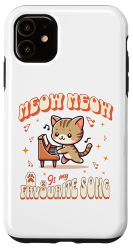 Hülle für iPhone 11 Niedlicher Katzen Musiker Piano Mieze Keyboard Katze von Miau, Miau, Kätzchen Musik