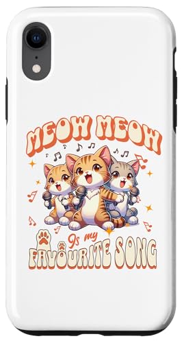 Hülle für iPhone XR Niedlicher Katzen Musiker Karaoke Mieze Sänger Katze von Miau, Miau, Kätzchen Musik