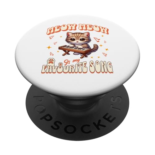 Niedlicher Katzen Musiker Piano Mieze Keyboard Katze PopSockets mit austauschbarem PopGrip von Miau, Miau, Kätzchen Musik