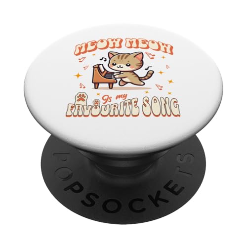 Niedlicher Katzen Musiker Piano Mieze Keyboard Katze PopSockets mit austauschbarem PopGrip von Miau, Miau, Kätzchen Musik