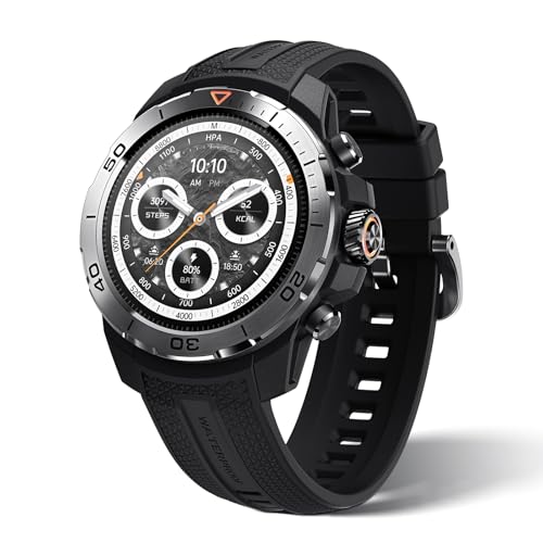 Mibro GS Explorer GPS Smartwatch Damen Herren Fitnessuhr Schrittzähler Bluetooth Uhr mit Pulsmesser SpO2 Messung 1500nit AMOLED Bildschirm und 150+Sport modi,10 ATM Wasserdicht (Schwarz) von Mibro