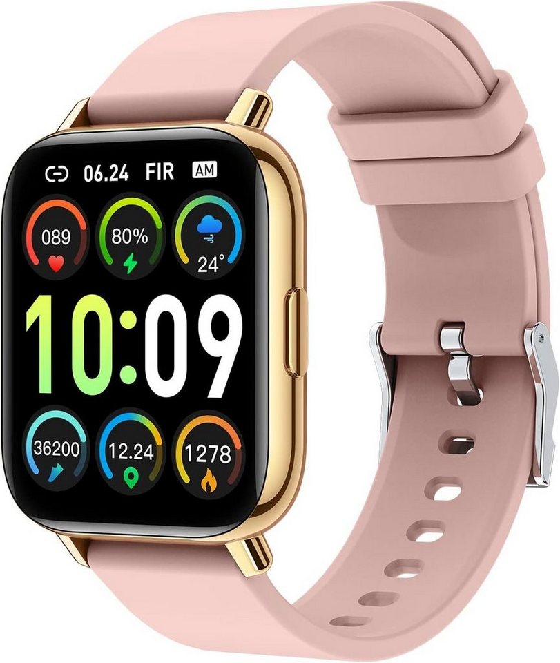 MicLee Fur Damen Herren T ouch-Farbdisplay Wasserdicht IP68 Smartwatch (1,69 Zoll, Android iOS), mit Pulsmesser Schlafmonitor Fitness Tracker Schrittzähler SportUhr von MicLee