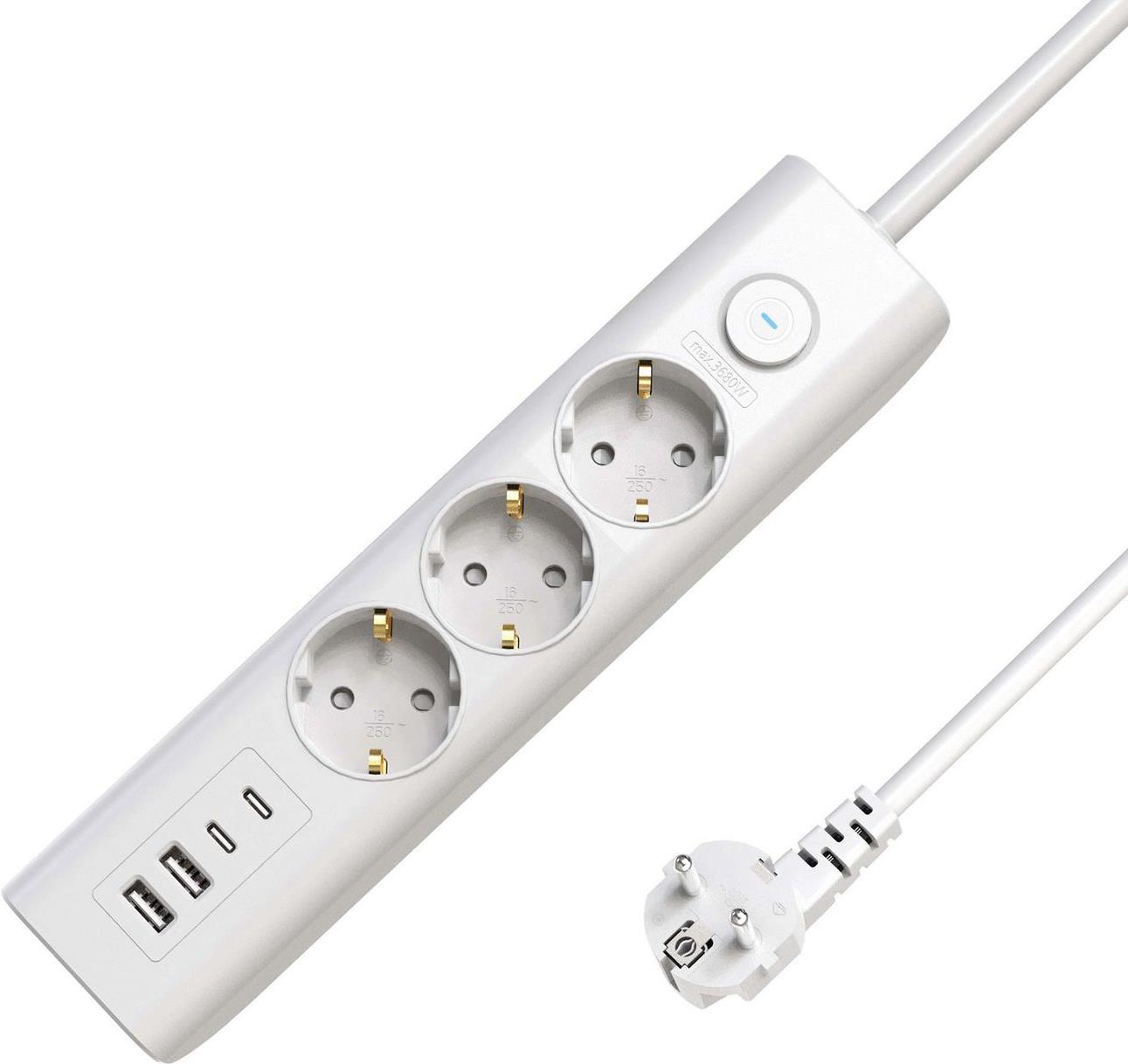 MicroConnect 3-way USB Schuko Power Strip (MC-GRU00315WS-USB) von MicroConnect