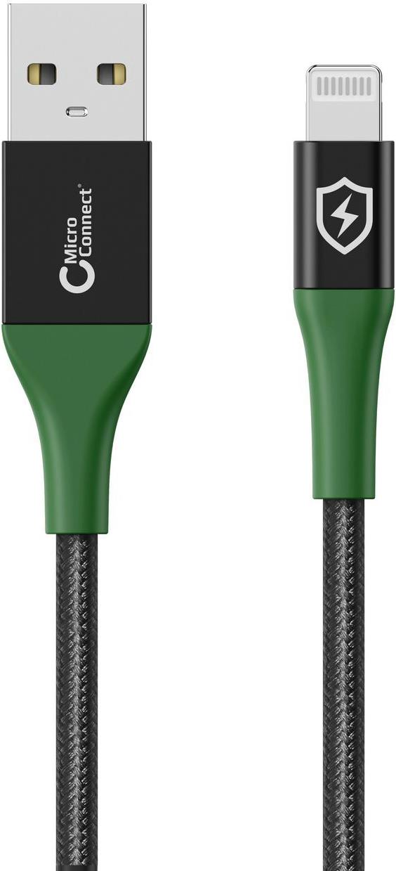 Microconnect MC-SMART USB A-L-2 Lightning-Kabel 2 m Schwarz - Grün (MC-SMART USB A-L-2) von MicroConnect