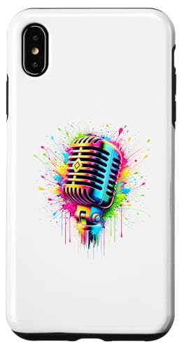 Hülle für iPhone XS Max Splash Art Mikrofon Mic Sänger Podcast-Moderator von Microphone Podcast Host Singer Gifts