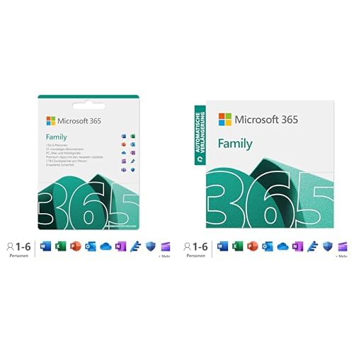 Microsoft 365 Family | 12 Monate, bis zu 6 Nutzer | 1TB | Box + Microsoft 365 Family | 12+3 Monate mit automatischer Verlängerung sich jeden/jedes 1 Jahr zum Preis von 99€/Jahr von Microsoft