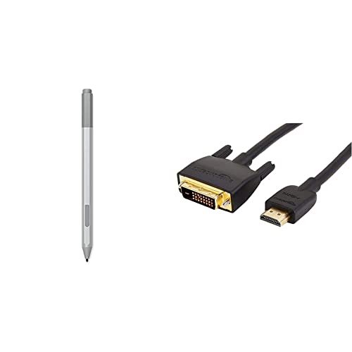 Microsoft Surface Pen Platin Grau & Amazon Basics HDMI-zu-DVI-Adapterkabel, -1,83 Meter, (Nicht für den Anschluss an SCART- oder VGA-Anschlüsse) von Microsoft