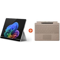 Microsoft Surface Pro (11. Edition) Copilot+ PC 13" 2in1 Platin 5G Snapdragon® X Plus 16GB/256GB SSD Win11 EP2-08261 ohne Netzteil inkl. Keyboard mit Slim Pen Sand von Microsoft