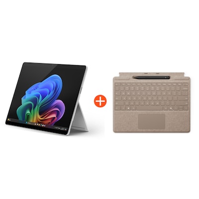 Microsoft Surface Pro (11. Edition) Copilot+ PC 13" 2in1 Platin 5G Snapdragon® X Plus 16GB/256GB SSD Win11 EP2-08261 ohne Netzteil inkl. Keyboard mit Slim Pen Sand von Microsoft