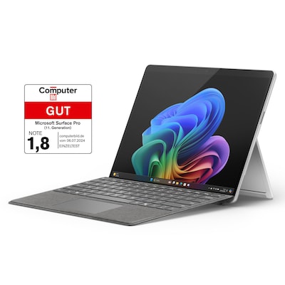 Microsoft Surface Pro (11. Edition) Copilot+ PC 13" OLED 2in1 Platin Snapdragon® X Elite 16GB/512GB SSD Win11 ZIA-00004 von Microsoft