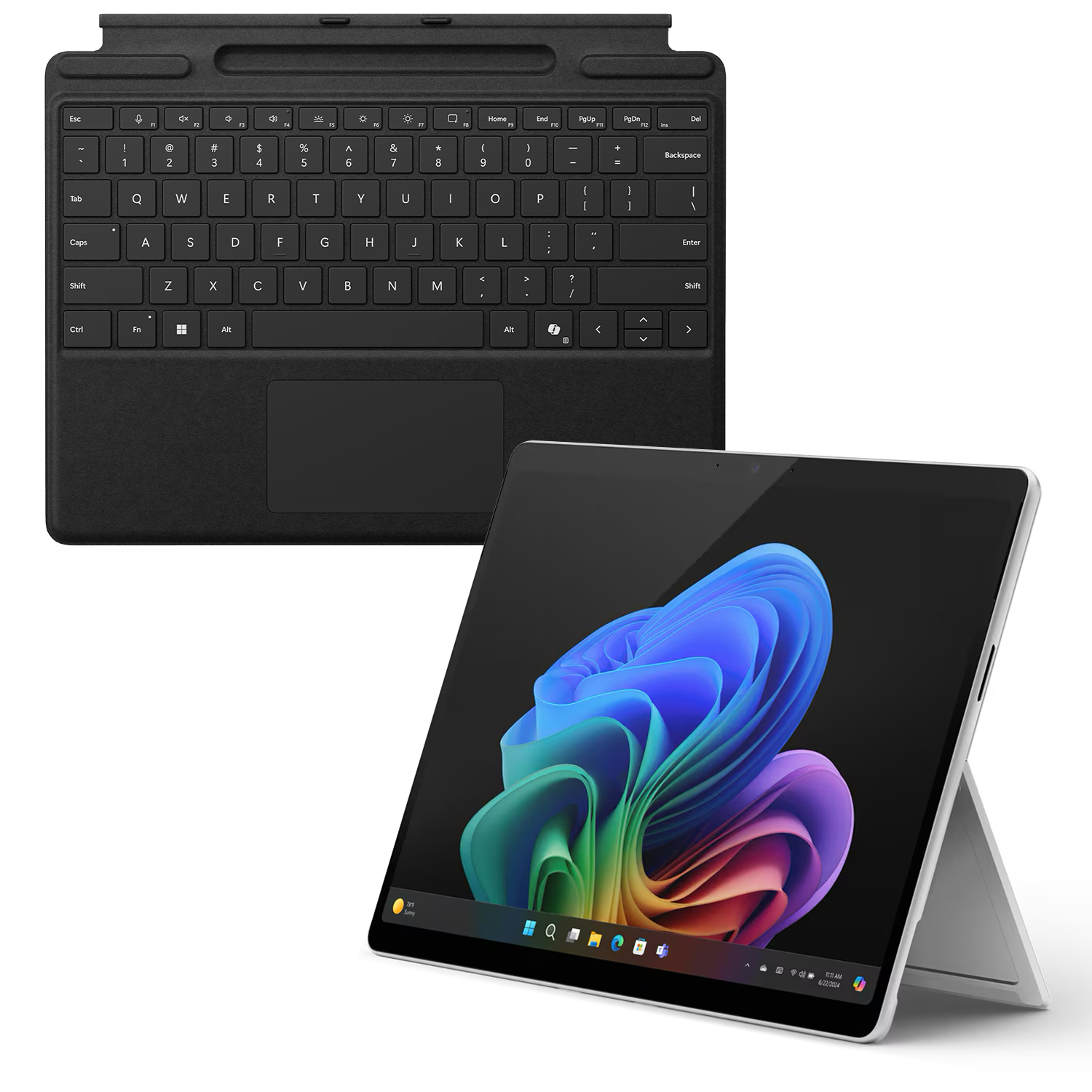 Microsoft Surface Pro Copilot+ PC - 16GB - 256GB - X Plus inkl. Pro Keyboard schwarz - 13" touchscreen - platinum von Microsoft