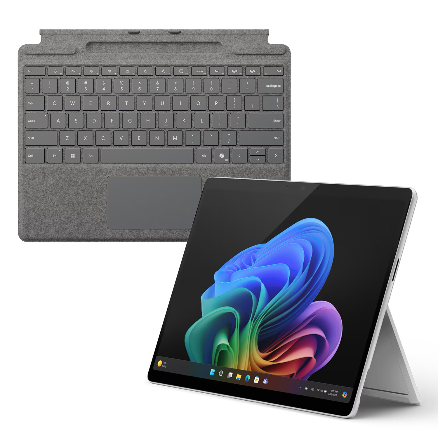 Microsoft Surface Pro Copilot+ PC 16GB - 512GB - X Plus inkl. Pro Keyboard mit Stiftaufbewahrung platin - 13" touchscreen - platinum von Microsoft