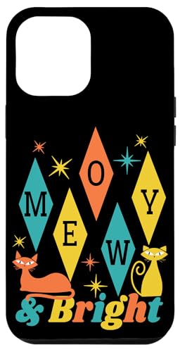 Hülle für iPhone 12 Pro Max Modernes Weihnachten aus der Mitte des Jahrhunderts | Meowy & Bright von Mid Century Modern Christmas Shirts