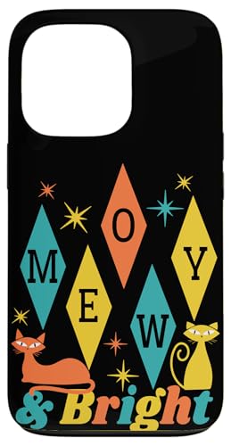 Hülle für iPhone 13 Pro Modernes Weihnachten aus der Mitte des Jahrhunderts | Meowy & Bright von Mid Century Modern Christmas Shirts