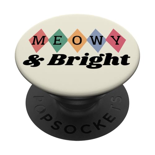 Modernes Weihnachten aus der Mitte des Jahrhunderts | Meowy & Bright PopSockets Klebender PopGrip von Mid Century Modern Christmas Shirts