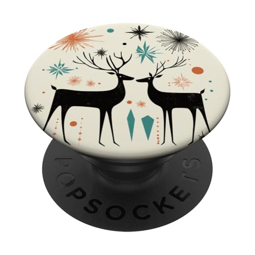 Modernes Weihnachten aus der Mitte des Jahrhunderts PopSockets Klebender PopGrip von Mid Century Modern Christmas Shirts