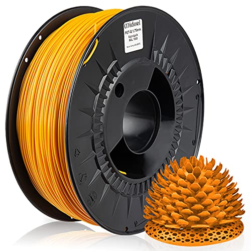 Midori® PETG Filament | 1,75mm 3D-Drucker-Filament 1kg Spule in Signalgelb | Verwicklungsfreies Filament für 3D-Drucker & Stift von Midori