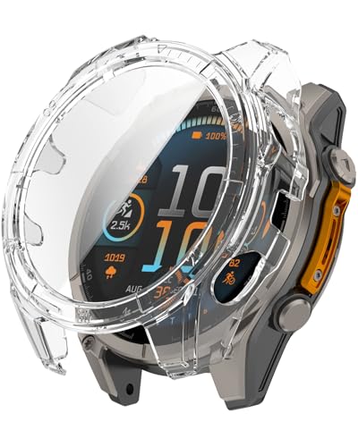 Miimall PC Hülle mit Displayschutz für Garmin Fenix 8 Serie 51MM AMOLED Schutzhülle Cover, Leichte Ultradünne Gehäuse Rundum Schutz für Garmin Fenix 8 Amoled Serie Zubehör, Transparent von Miimall