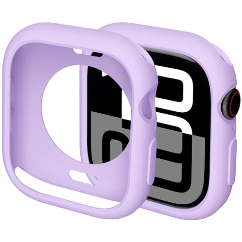 Miimall TPU Hülle Kompatibel mit Apple Watch 10 Case 42MM, Ultra-dünne Stoßfeste Vollschutz PC Schutzhülle Aushöhlen Cover für Apple Watch Zubehör Serie 10,Violett von Miimall