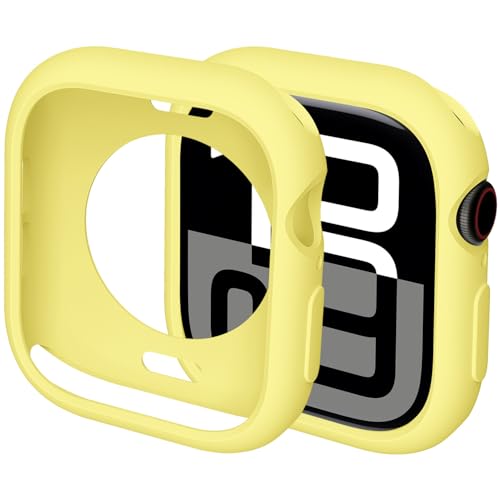 Miimall TPU Hülle Kompatibel mit Apple Watch 10 Schutzhülle 42mm, Kabelloses Laden Kompatibel Anti-Fall Vollständiger Schutz Case für Apple Watch 10 42mm Schutz,Gelb von Miimall