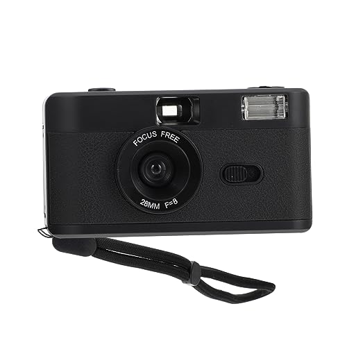 Mikikit 1 STK Filmkamera Blitzkamera Camcorder spiegellos sofortig USB kameragurt Vintage kompaktkamera Einwegkamera Alternative ABS-Vintage-Kamera Wiederverwendbare Kamera PVC Black von Mikikit